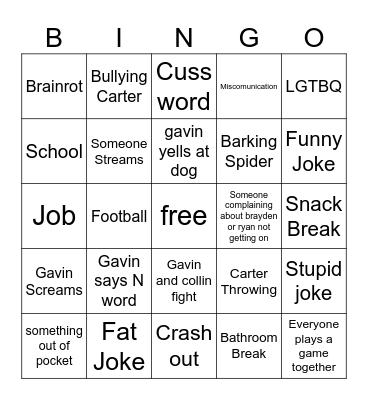 Diddy Party Bingo Card