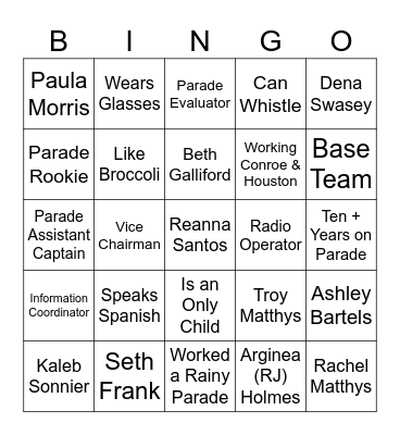 Speakers BINGO Card