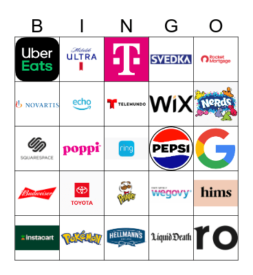 SUPERBOWL Bingo Card