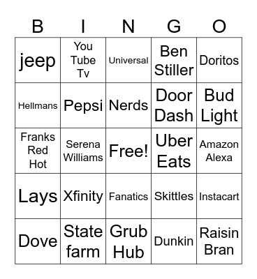 Super Bowl 2026 Bingo Card