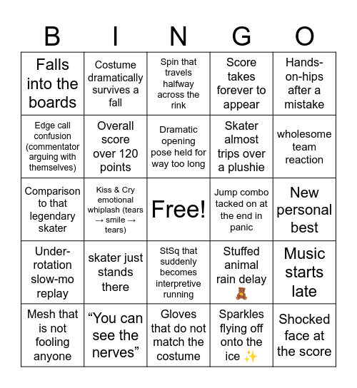Olympic Bingo Card