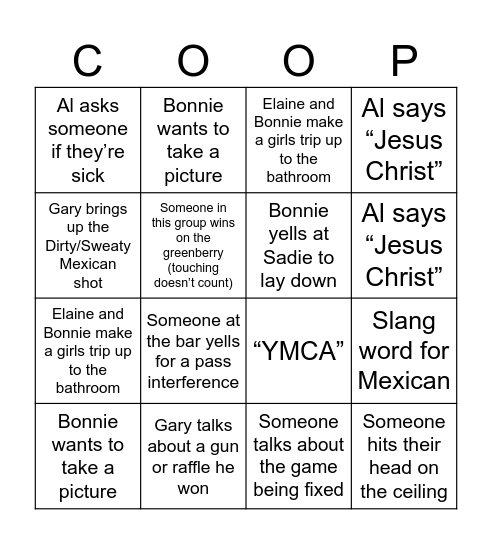 Joshua Bingo Card