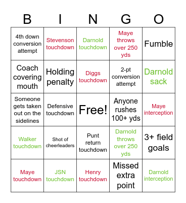 Super Bowl 2026 Bingo Card