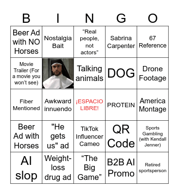 Benito Bowl Bingo Card