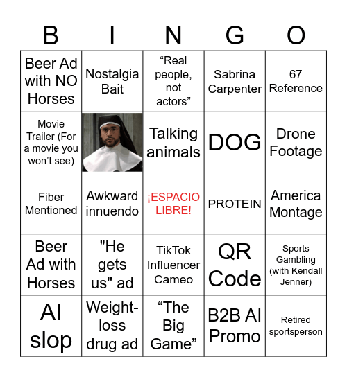 Benito Bowl Bingo Card