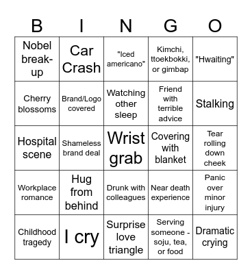 K-Drama Llama Bingo Card