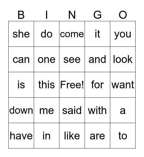 week 17 word wall Bingo Card