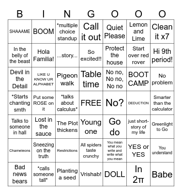 Mrs. Maine Bingo Card