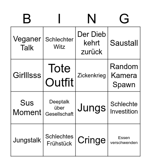 WG Bingi Bingo Card