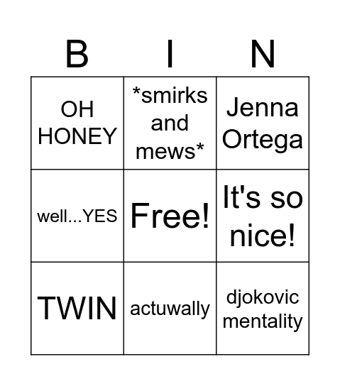 ELLA LIBBY Bingo Card