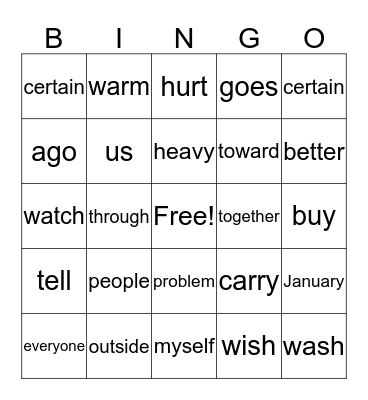 Blue Bingo Card