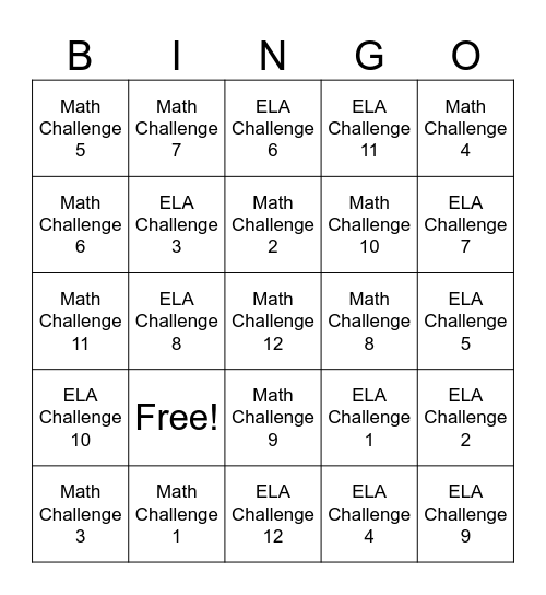 Ga Milestones BINGO Review Bingo Card