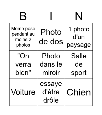 tinder Bingo Card