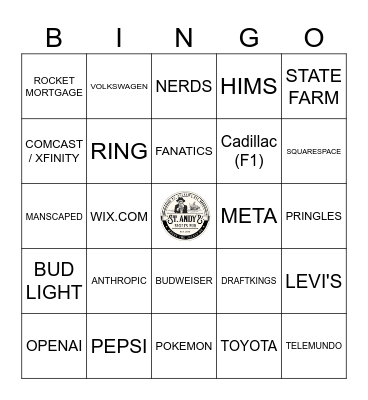 SUPER BOWL BINGO Card