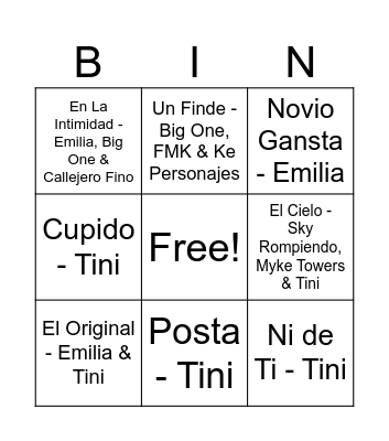 Pauli Fest Bingo Card