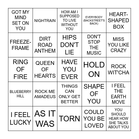 FEBRUARY Bingo Card