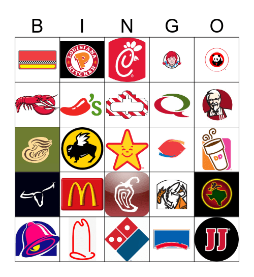Restaurants Logos (Fixed) Bingo Card