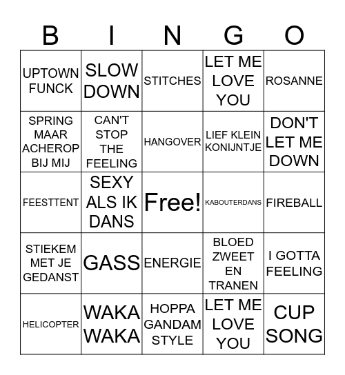 MERLIJN'S SWINGO Bingo Card