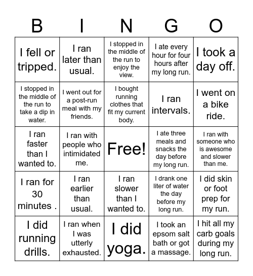 Training 2026 Bingo Card