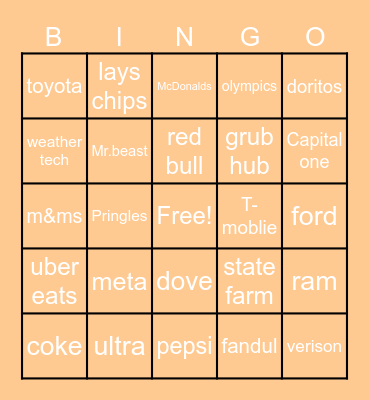 super bowl bingo Card