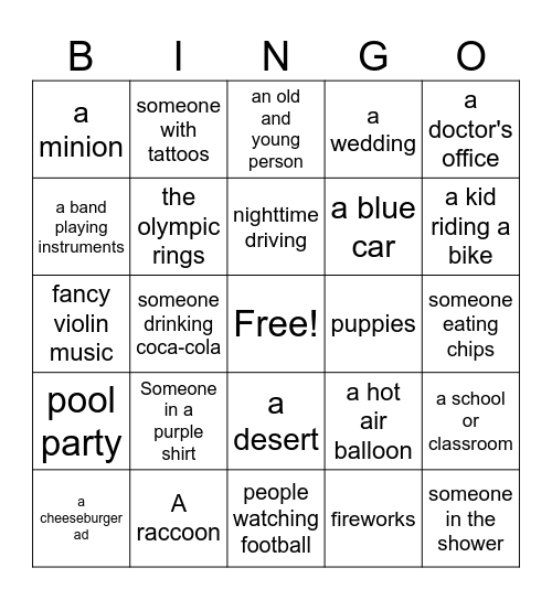 Commercial Bingo LX Bingo Card