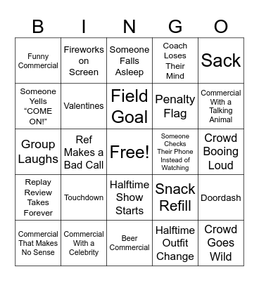 APARTMENT 14 Super Bowl  2026 Bingo Card