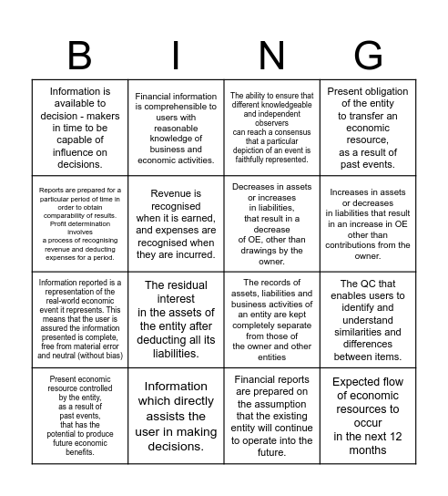 AA & QC Bingo Card
