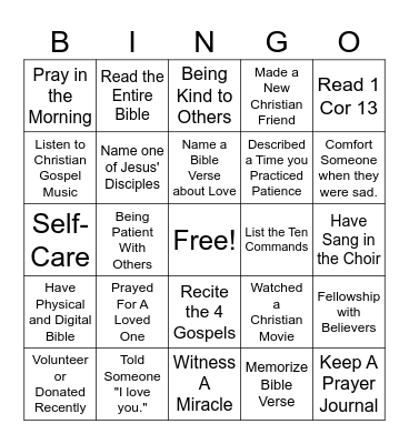 Love Bingo Card