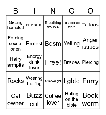 They/ them Bingo Card