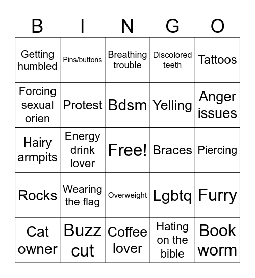 They/ them Bingo Card