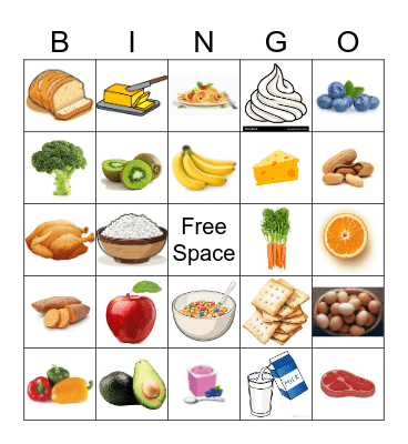 Food Groups Bingo Card
