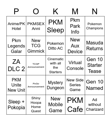 30th Anni Direct Bingo Card