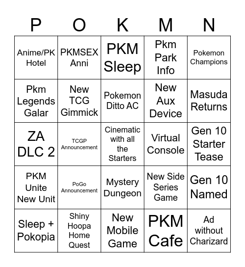 30th Anni Direct Bingo Card