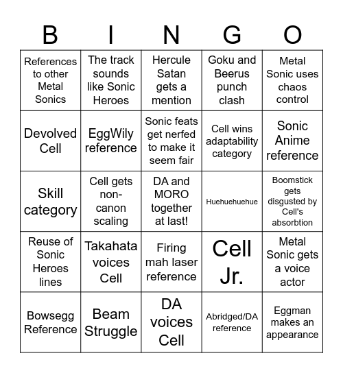 MetalCell Bingo Card