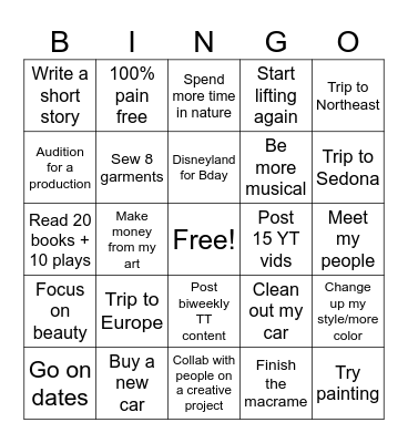 2026 Bingo Card
