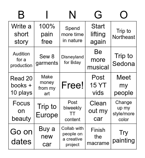 2026 Bingo Card