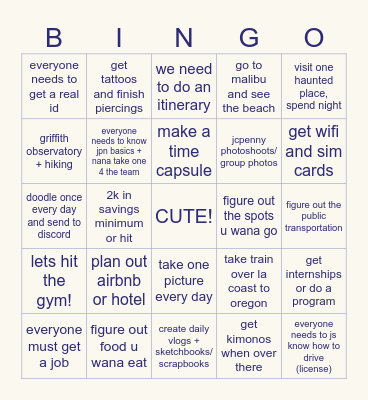 GROUP BINGO 2026 B4 JPN 2027 Bingo Card