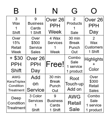 Cutting Crew Bingo Card