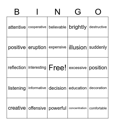 BINGO Card