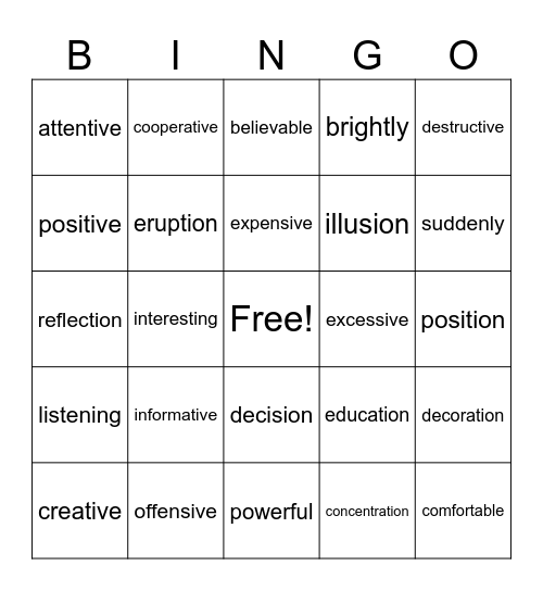 BINGO Card