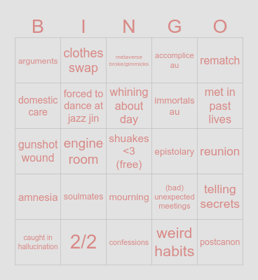 shuakecord bingo!! Bingo Card