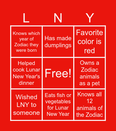 Celebrate Lunar New Year with Adobe APIA Bingo! Bingo Card