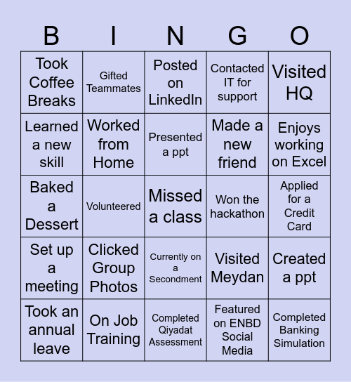 RUWAD BINGO Card