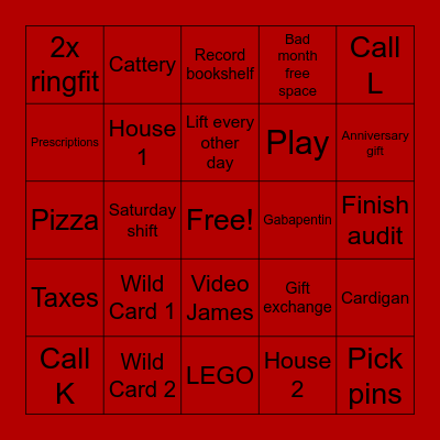 February Bingo Card