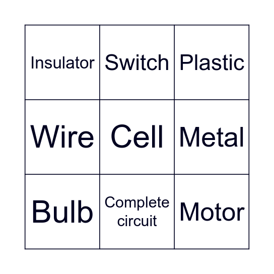 Circuit Bingo Card