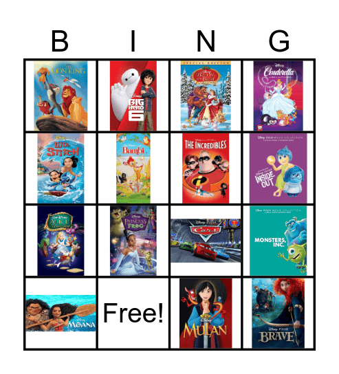 MOVIES Bingo Card