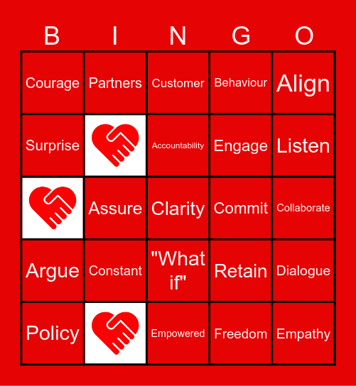 Red Hat Bingo Card
