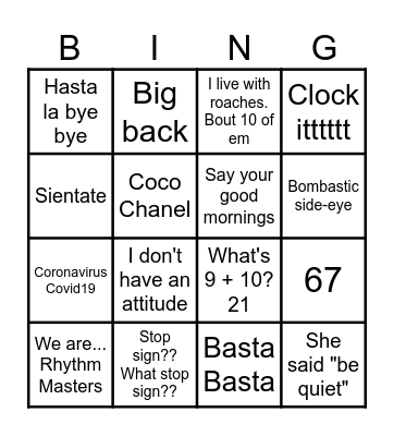 3rd Grade Sayings Bingo Card
