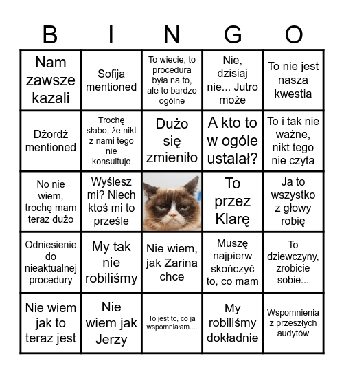 Grumpy bingo Card