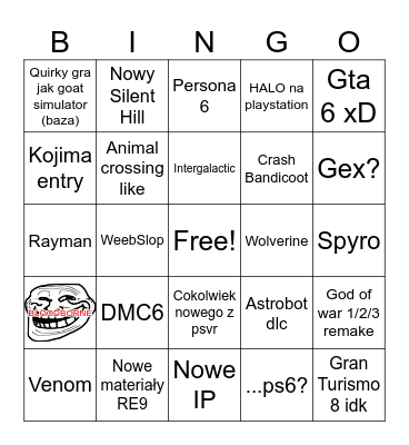 State of play luty 2026 Bingo Card